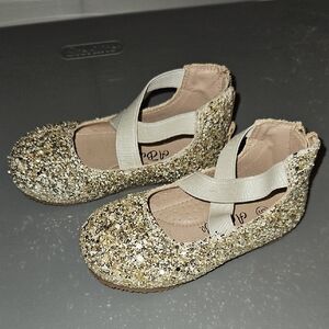 Glittery Gold Kids Shoes